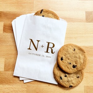 Sacs pour cadeaux de mariage RÉSISTANTS À LA GRAISSE - Sacs à biscuits, sacs à bonbons, sacs à desserts, sacs à beignets - cadeaux de fiançailles et d'anniversaire pour les invités