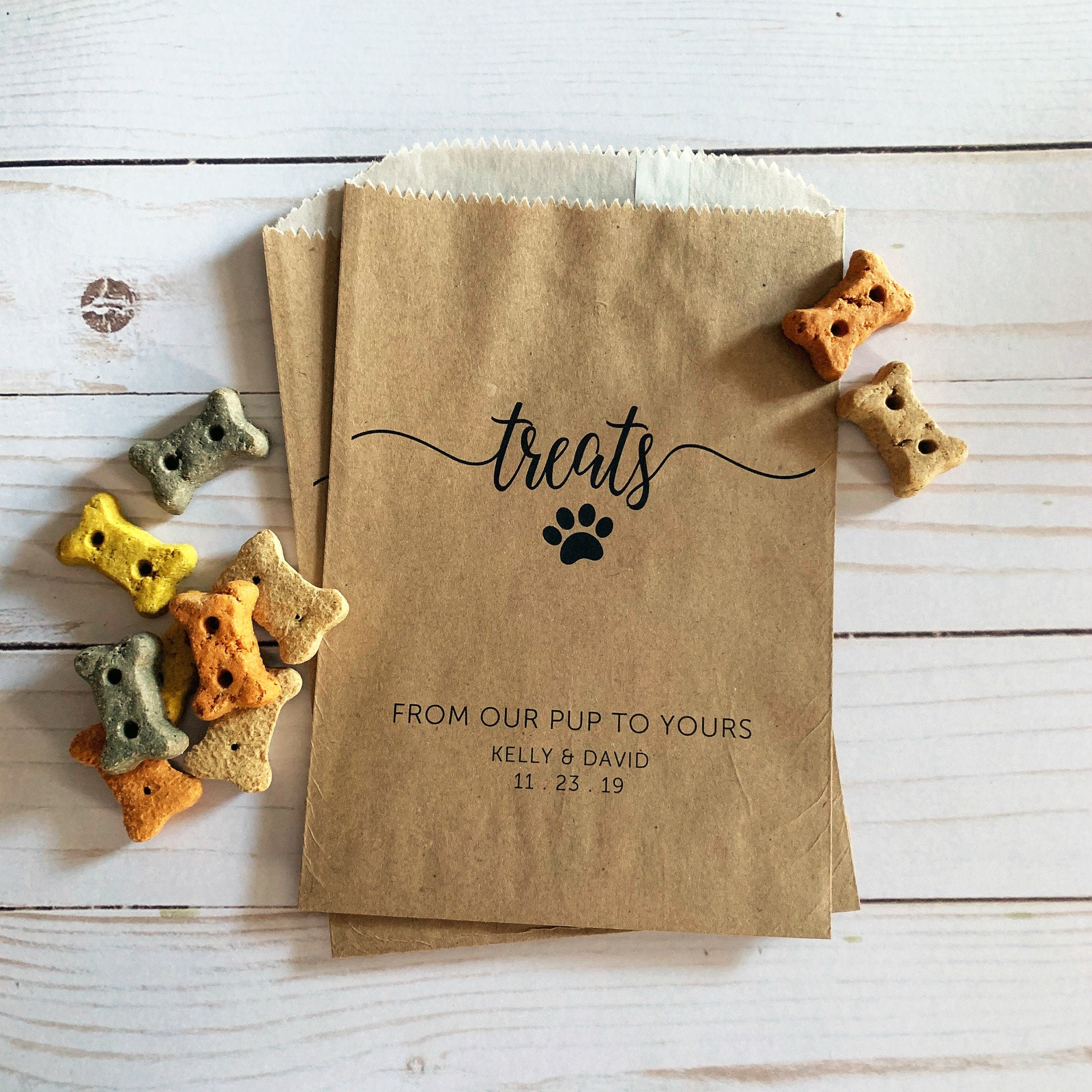 Wedding Dog Treat Bags LINED Dog Treat Favor Bags Doggie Bag for Wedding  Doggy Bags Dog Cookie Bags Pet Biscuit Bar Bags KRAFT 