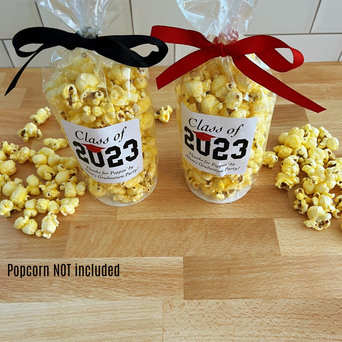 Graduation Popcorn Bags & Ribbon - Class of 2026 Party Favors (food Not ...