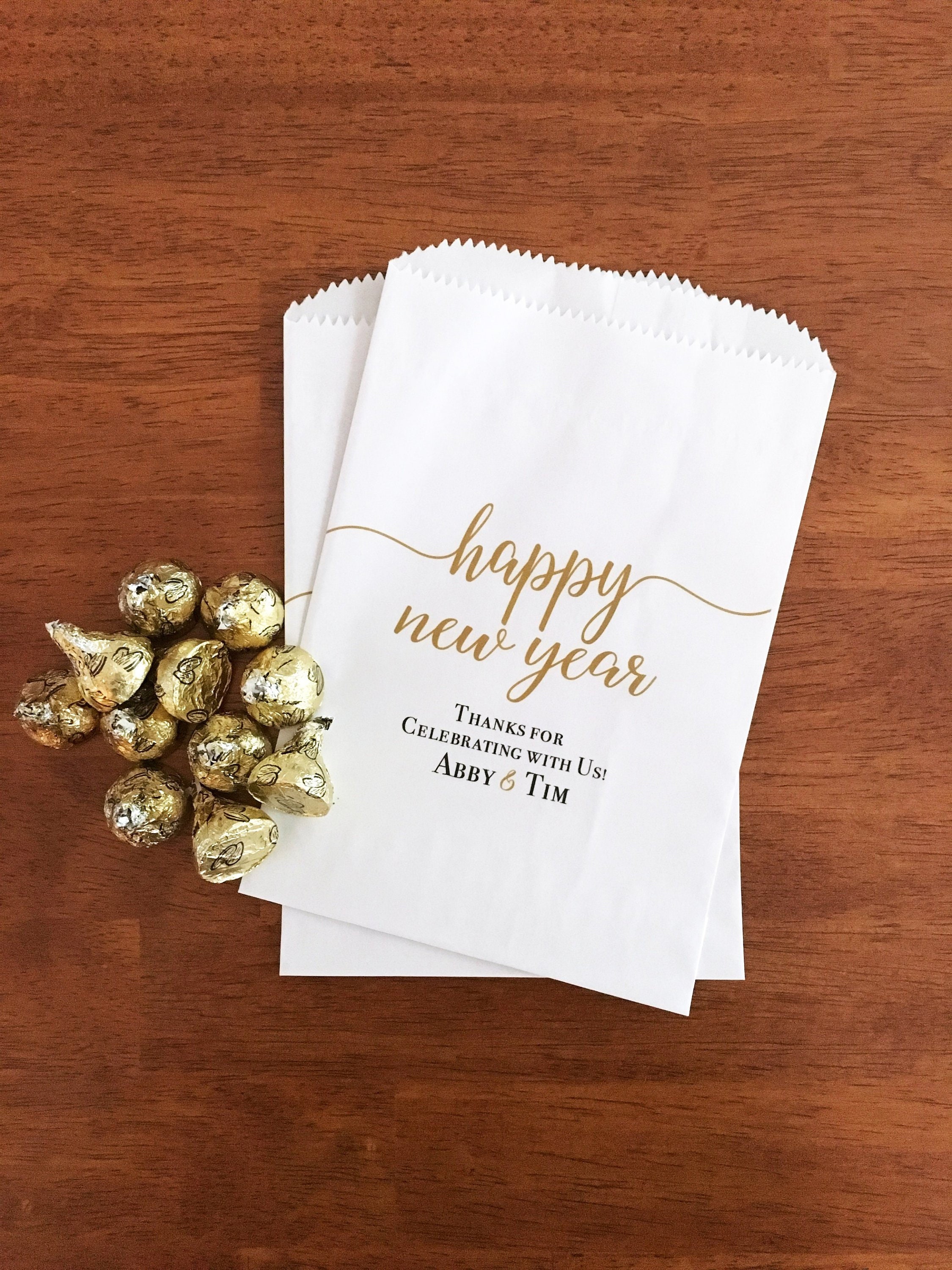 New Years Eve Party Favor Bags - NYE Treat Bags - Personalized