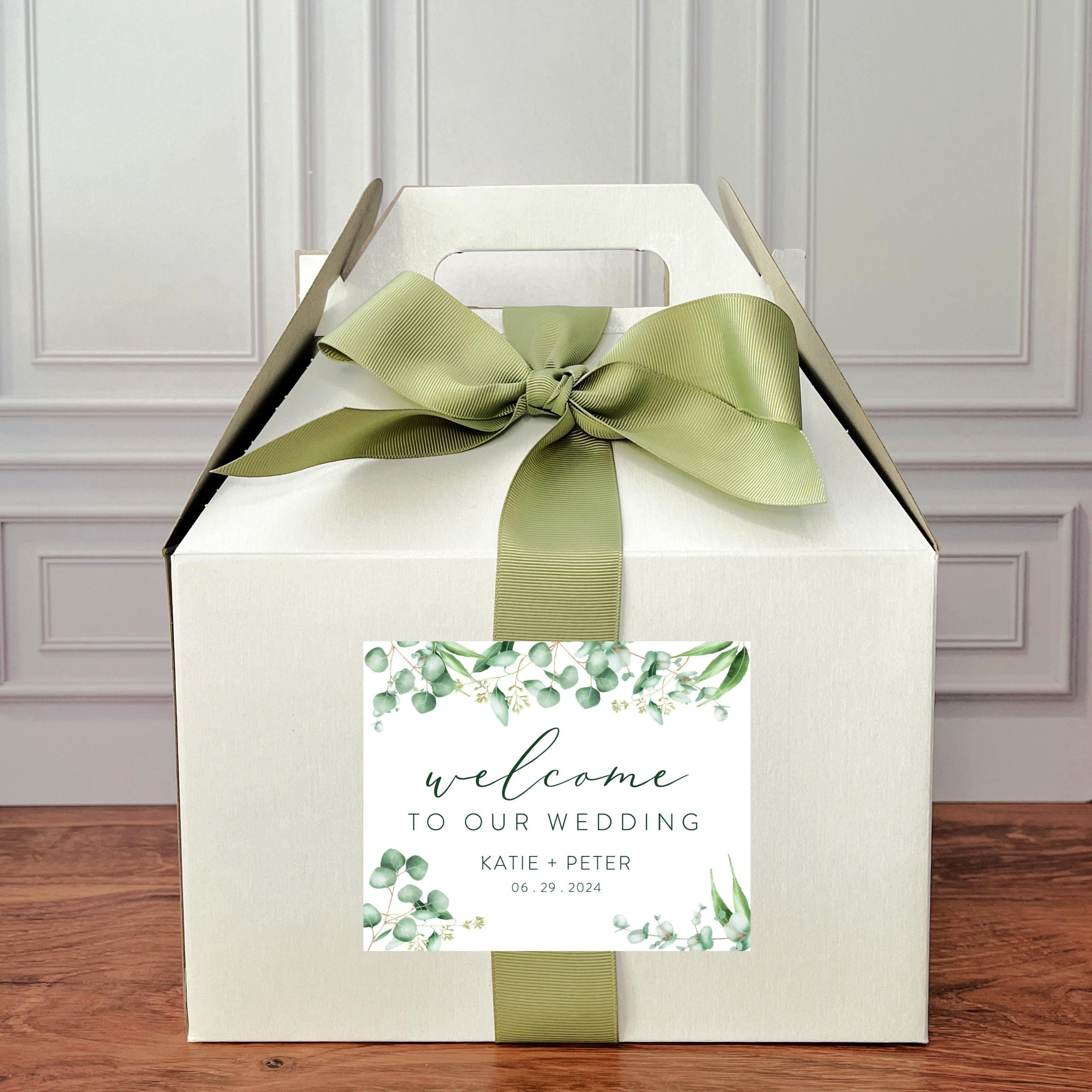 Eucalyptus Greenery Wedding Welcome Boxes - Personalized Gable Boxes ...