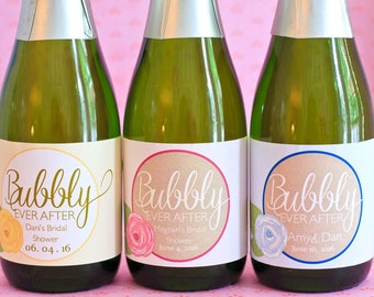 Garden Bridal Shower Mini Champagne Bottle Label - Rose Bridal Shower Mini Wine Label - Floral Bridal Shower Decor - Bridal Luncheon Favor