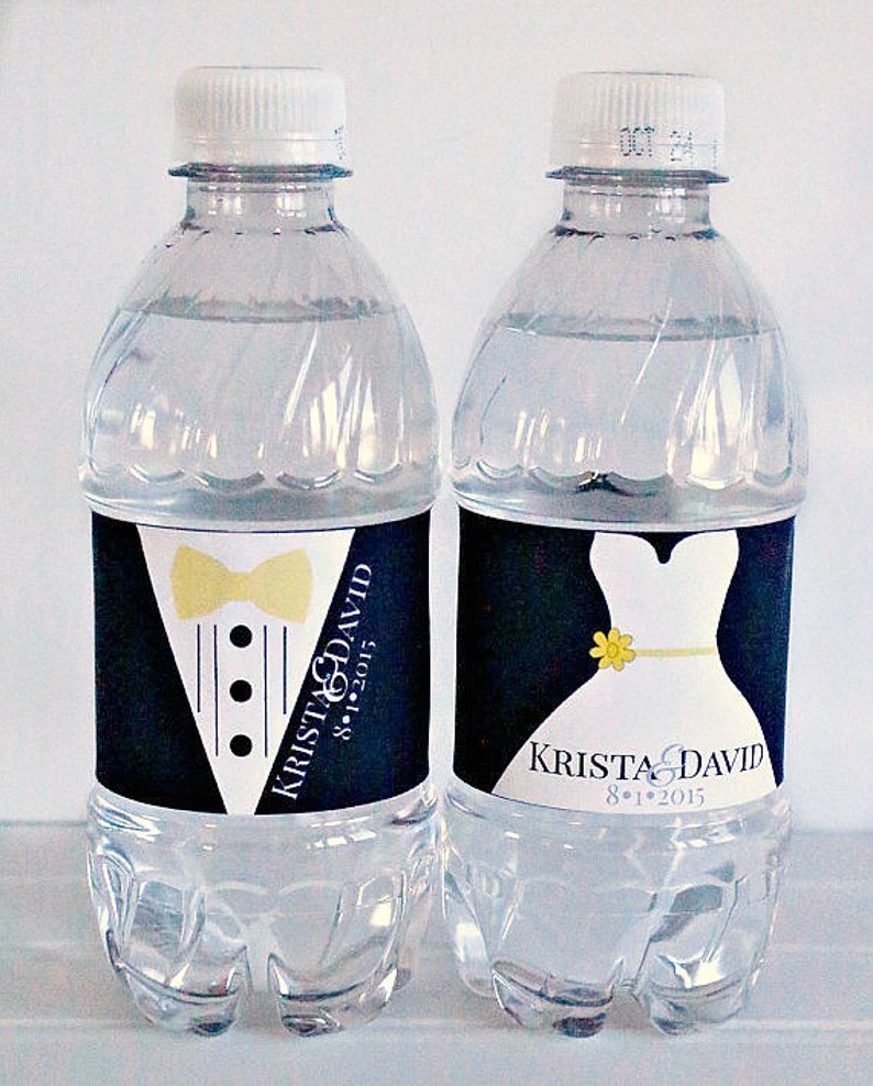 Wedding Water Bottle Labels Waterproof Wedding Favors for Etsy