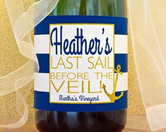 Last Sail Before the Veil Champagne Bottle Labels