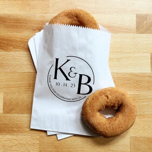 LINED Wedding Favor Bags for Guests - Wedding Cookie Bags, Candy Bags, Dessert Bags, Donut Bags - Late Night Snack Thank You Bags