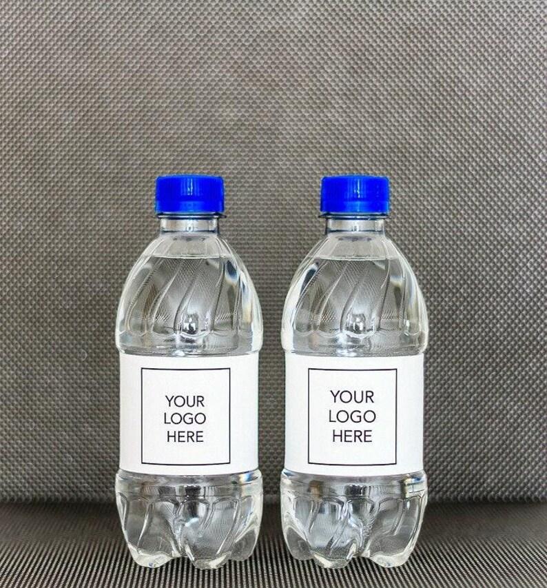 Party Logo Water Bottle Labels Printed - WATERPROOF Water Bottle Stickers image 2