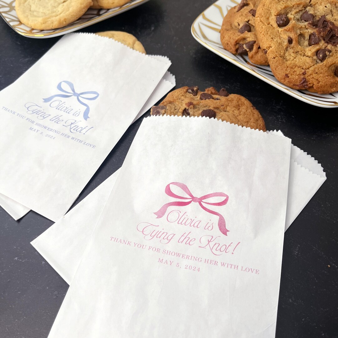 Personalized Bow Bridal Shower Favor Bags - "tying the Knot" Lined ...