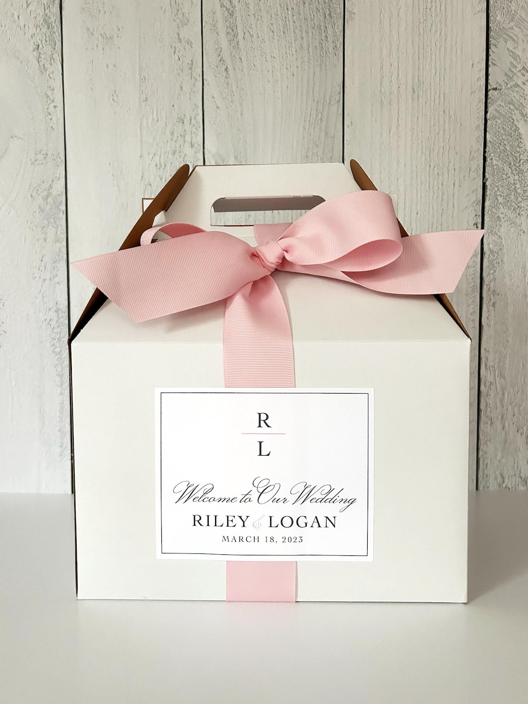 Initials Logo Wedding Welcome Boxes - Hotel Welcome Box - Out of Town ...
