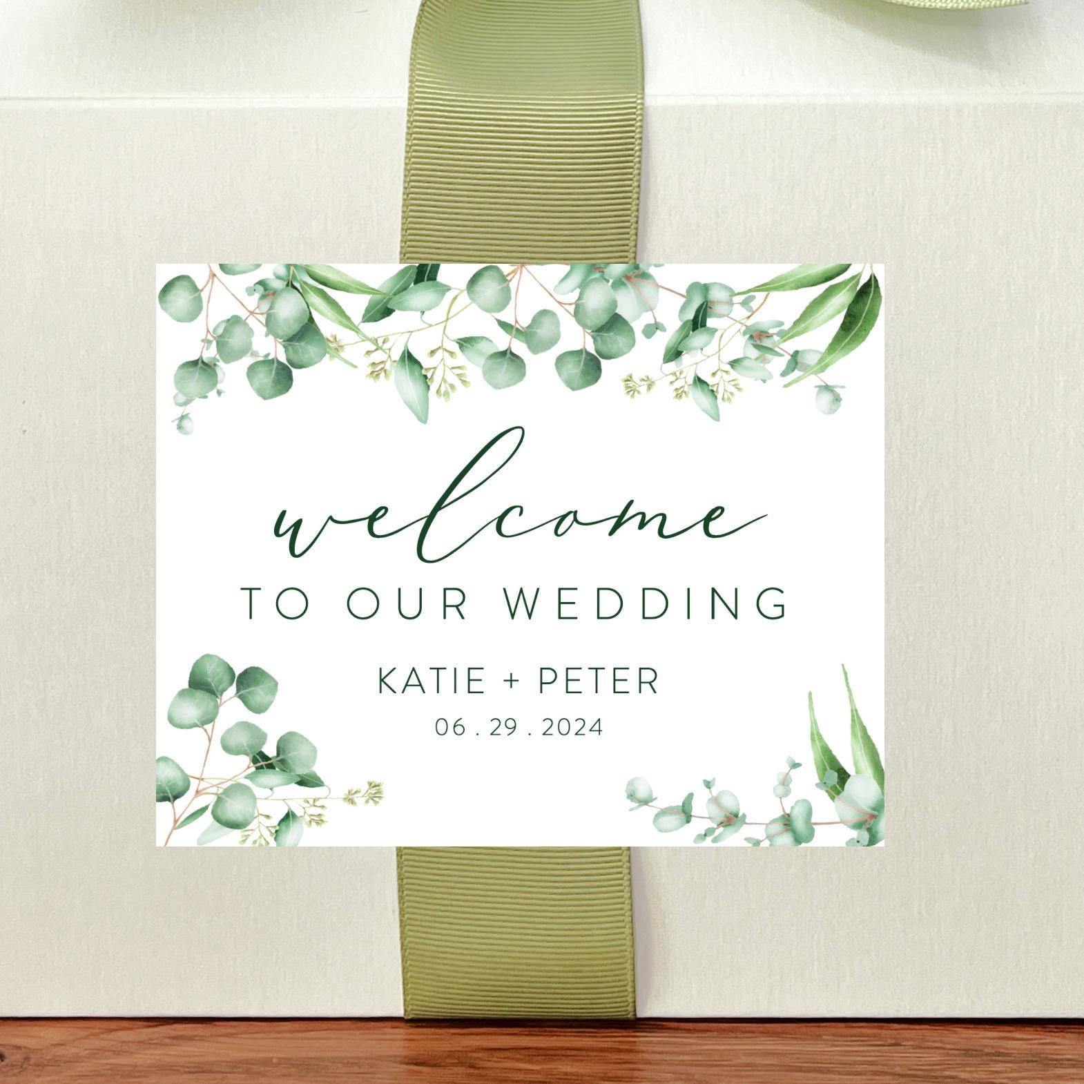 Eucalyptus Greenery Wedding Welcome Boxes - Personalized Gable Boxes ...