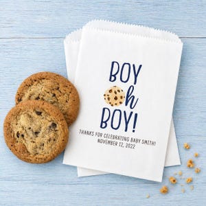LINED Boy Oh Boy Baby Shower Favors - Personalized Cookie Bags