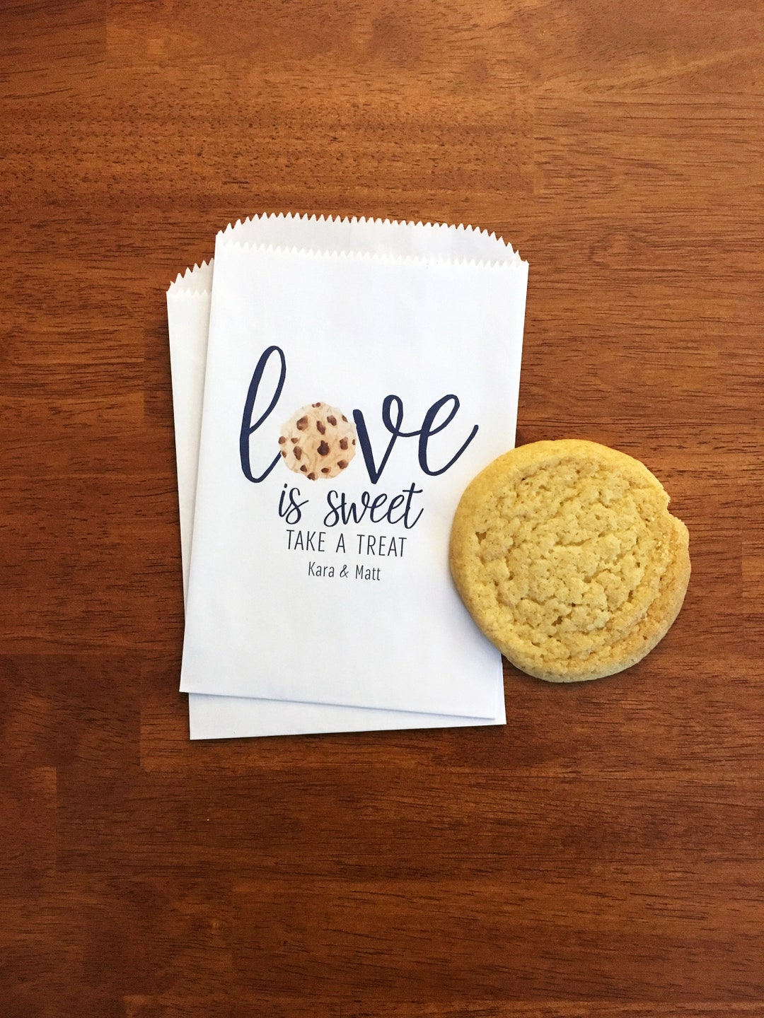 Wedding Cookie Bags LINED Love is Sweet Bags Wedding Cookie Favor Bags