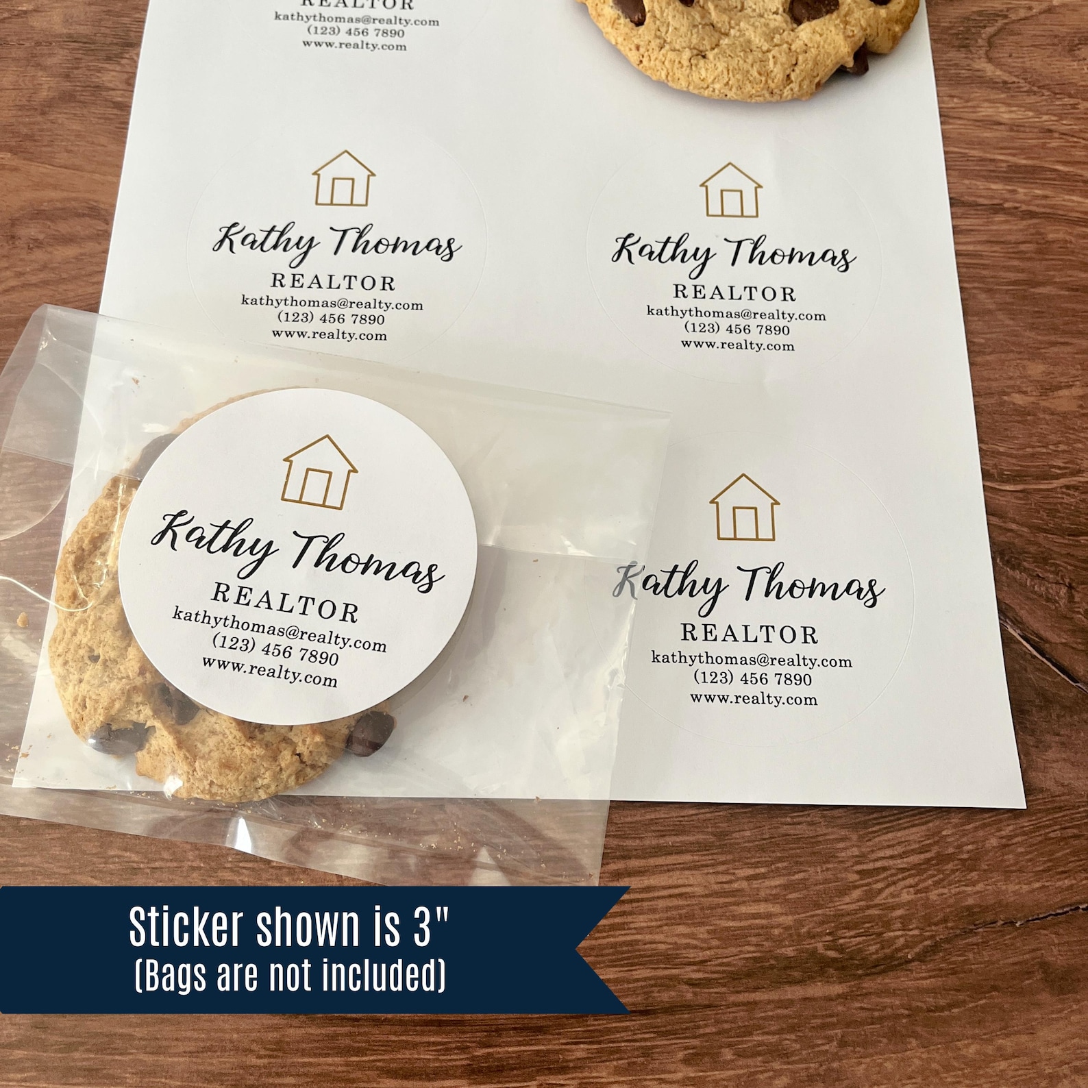 Real Estate Label PRINTED Realtor Labels - Personalized Real Estate Gift Round Stickers ...