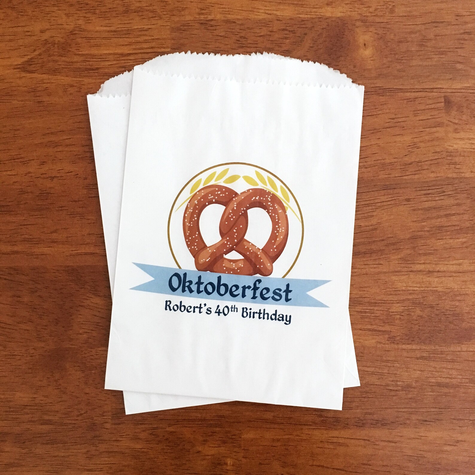 LINED Oktoberfest Pretzel Bags Oktoberfest Party Favors Etsy