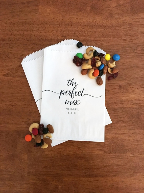 Wedding Trail Mix Favor Bags LINED Perfect Mix Bags for Weddings