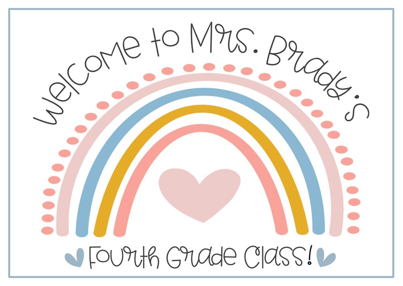 Welcome Postcards for Students - Boho Rainbow image 2