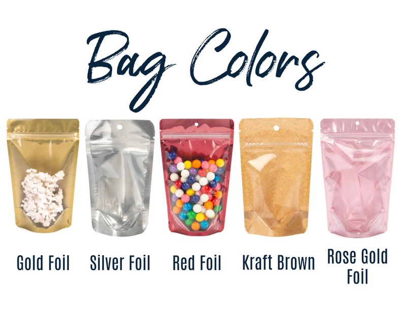 Wedding Favor Bags for Guests Personalized Candy, Popcorn, Treat Bags Midnight Snack Party Favor Bags // Stand Up Zip Pouch Bags &Labels image 3