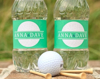 Golf Wedding Water Bottle Labels - Adhesive Water Bottle Stickers - Wedding Favors - Golf Tournament Favors