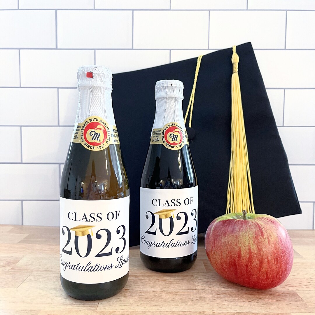 Mini Sparkling Cider Labels for Graduation Class of 2024 Graduation