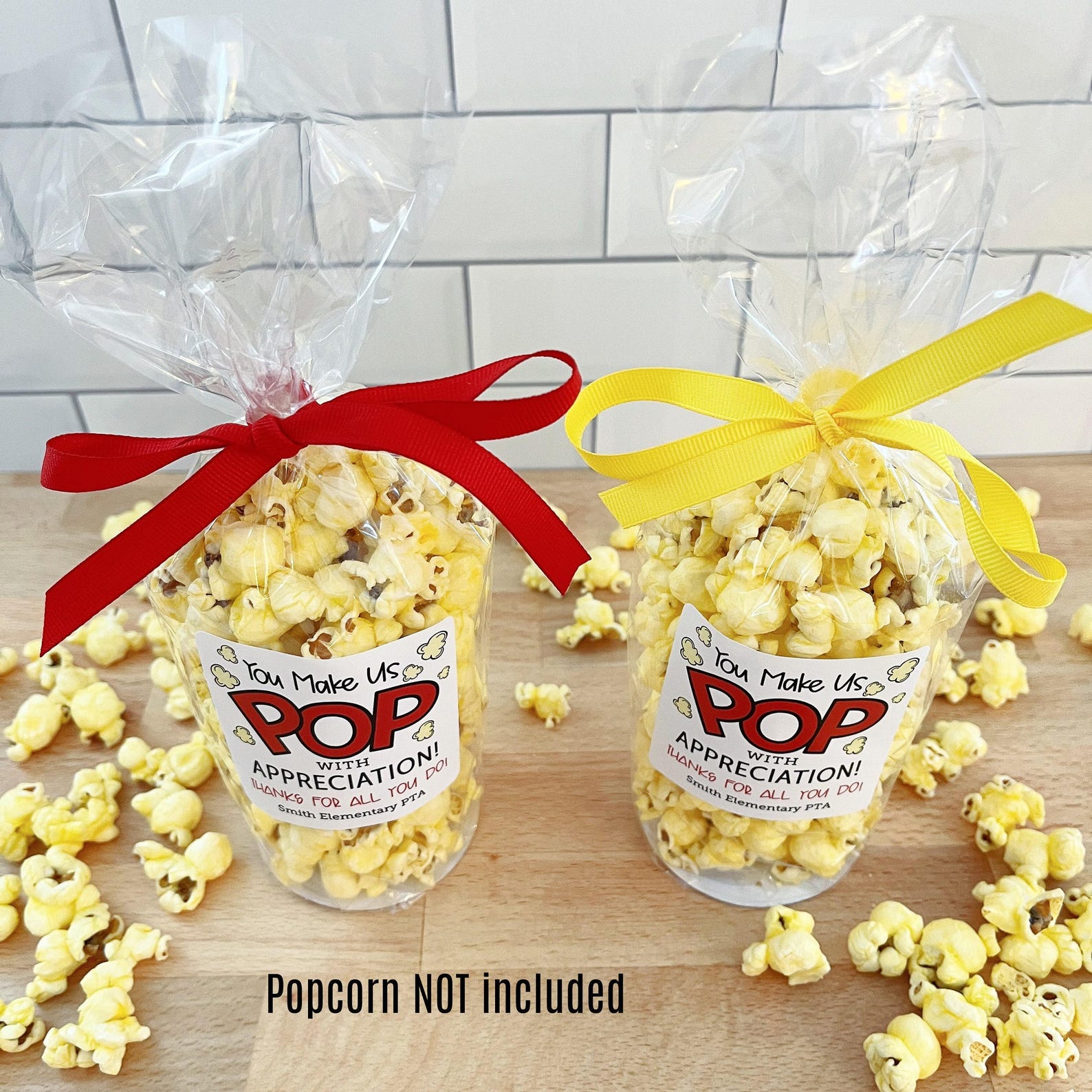 Appreciation Week Popcorn Bags & Ribbon for Teachers, Paraprofessionals ...