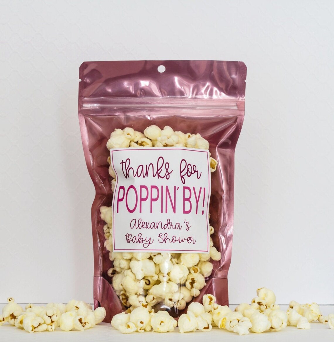 Personalized Popcorn Bags Thanks for Popping in Bags Etsy