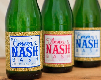 Nashville Bachelorette Favors - Nash Bash Party Favors - Cowgirl Bachelorette Party Decorations - Western Bachelorette Mini Champagne Labels