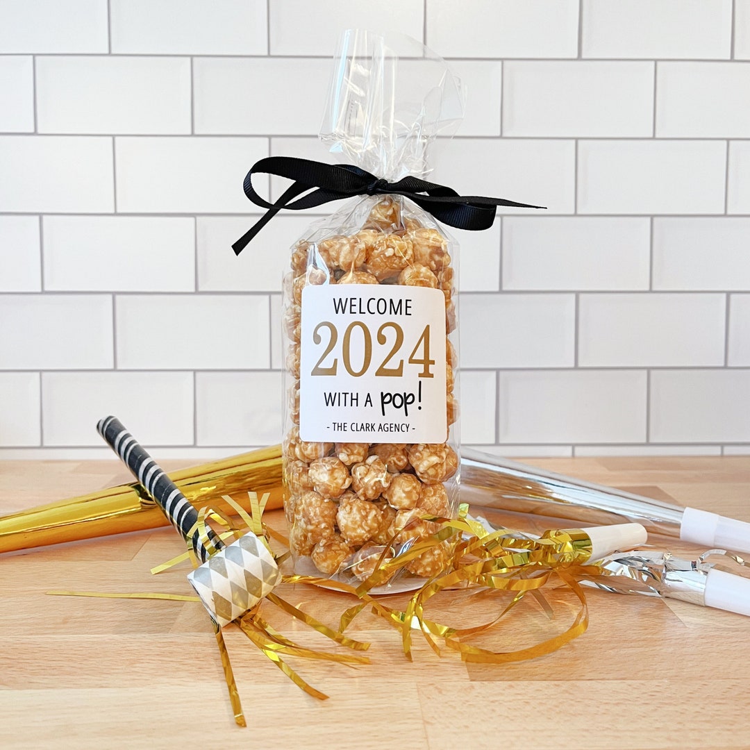 New Years Favor Popcorn Bags & Ribbon NYE Party Favors for Guests ...