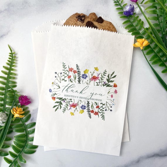 Naozinebi 24Pcs Wildflower Gift Bags - Floral Party Favor Bags With Handles