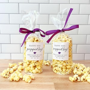 Class Reunion Favors - Graduation Party Favors - High School, College Reunion Favor Gift Ideas // Popcorn Bags & Ribbon - Food NOT Included