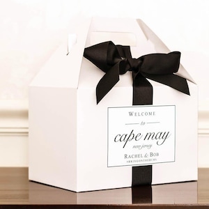 Classic Wedding Welcome Boxes for Hotel Guests - Personalized Gable ...