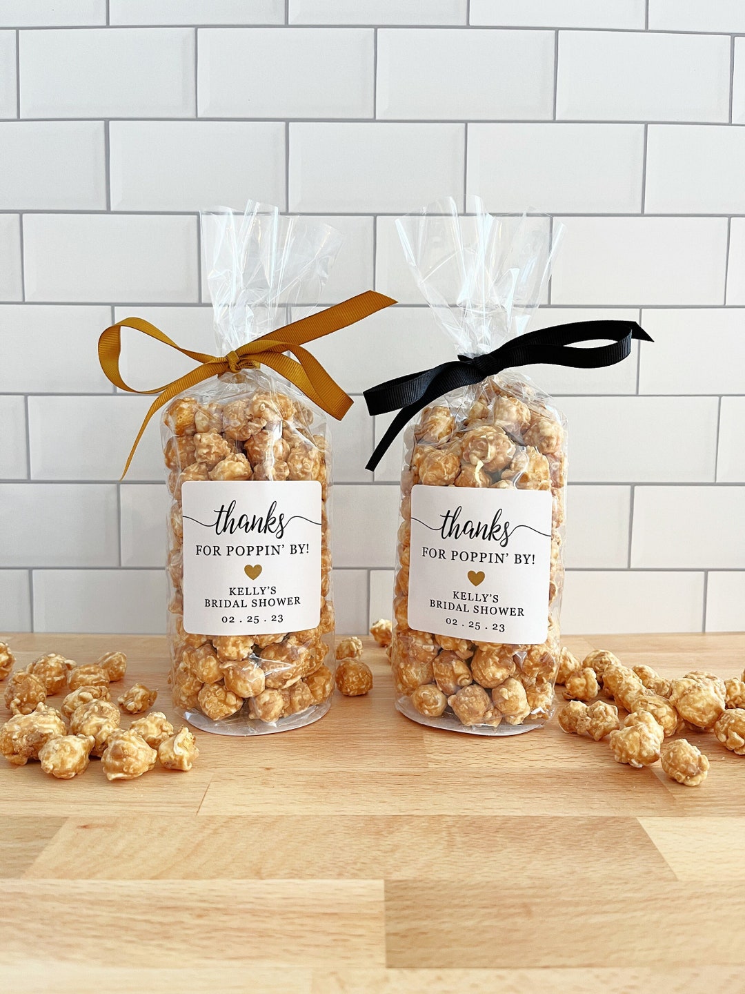 Popcorn Bags & Ribbon Thanks for Popping by Party Favor for Guests