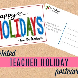 Cartes postales de vacances pour enseignants pour étudiants - cartes postales pour étudiants - notes pour l'école et le professeur pour la classe - cartes postales de Noël en famille imprimées