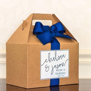 ASSEMBLED Personalized Wedding Welcome Boxes - Gable Boxes, Ribbon ...