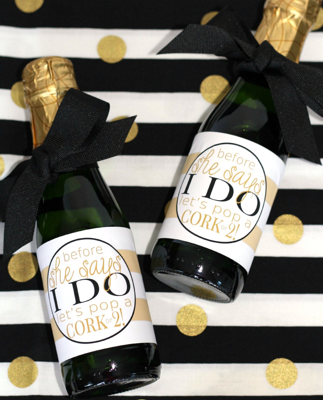 Mini Champagne Labels Bridal Shower - Before She Says I Do Bachelorette  Favors - Bridal Shower Guest Gifts - Engagement Party Decorations - Etsy, image size:1131x1398