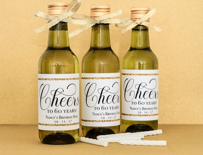 60th birthday wine bottle label