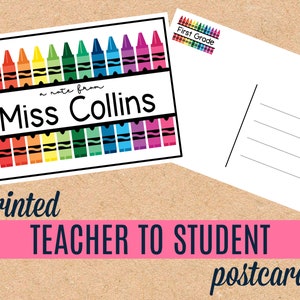 Cartes postales personnalisées pour enseignants pour les étudiants - Cartes postales pour les étudiants - Notes pour le professeur Tu me manques - Happy Mail pour les étudiants - Cartes pour notes aux crayons de couleur