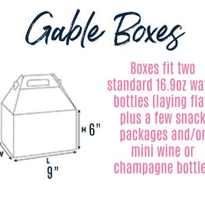 Boîtes de bienvenue pour écusson de mariage et lettres ASSEMBLÉS - Boîtes de bienvenue d'hôtel pour mariage Boîtes de pignon, ruban et étiquettes -- nous assemblons ! image 3
