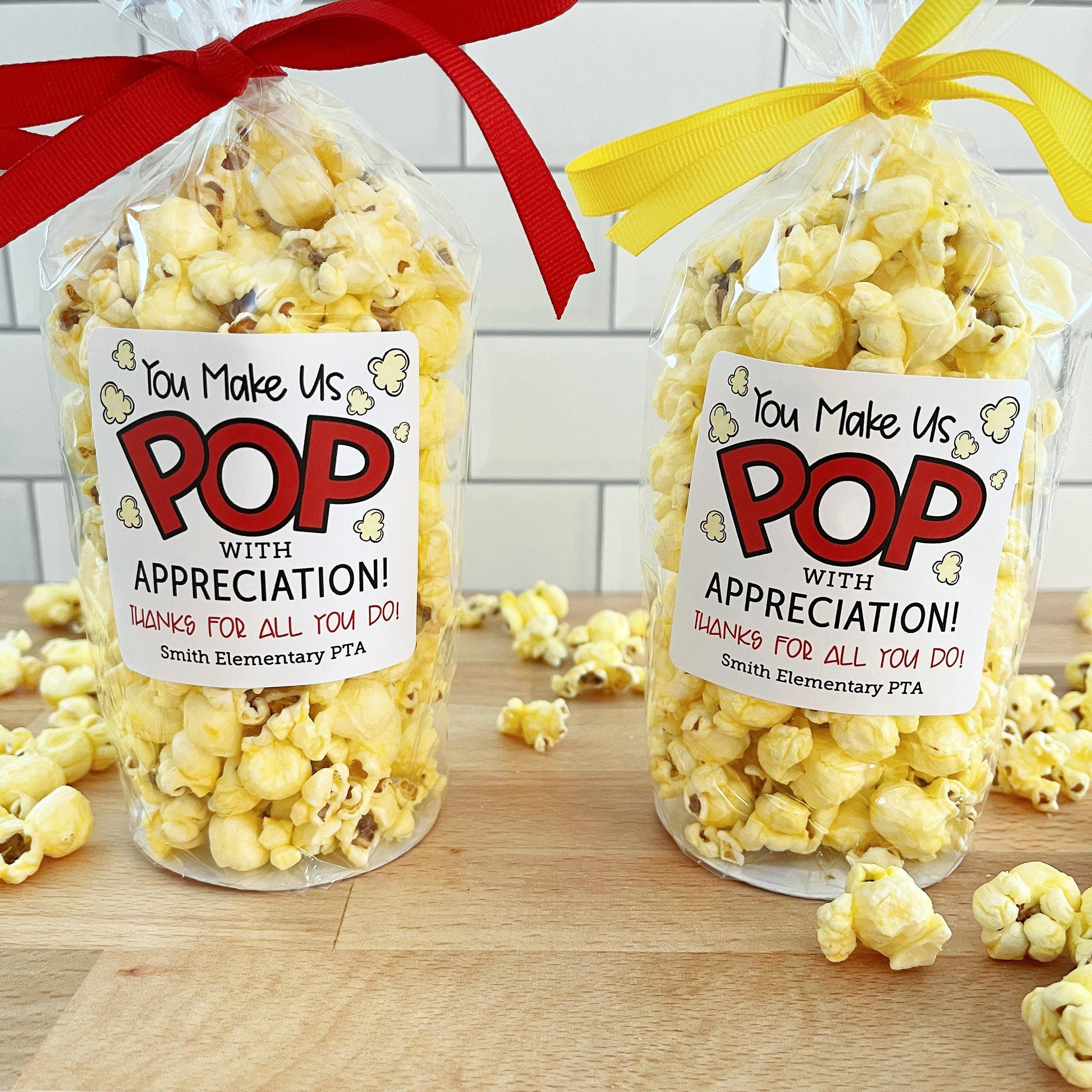 Appreciation Week Popcorn Bags & Ribbon for Teachers, Paraprofessionals ...