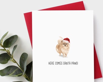 Pomeranian Christmas Card - Spitz - Pomeranians - Dog Card - Pomeranian Card - Pomeranian Art