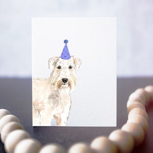 Biglietto di auguri di compleanno Wheaten Terrier, Wheaten a pelo morbido, biglietto per cani, arte Wheaten