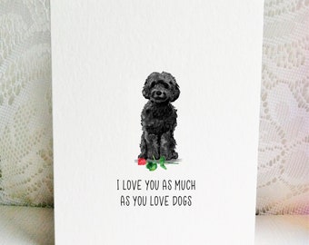Black Cockapoo Card - Cockapoos - Dog Card - Love - Anniversary Card