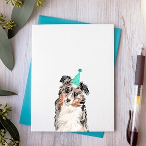 Carte de berger australien, chien australien, carte pour amoureux des chiens, cadeau pour propriétaire de chien