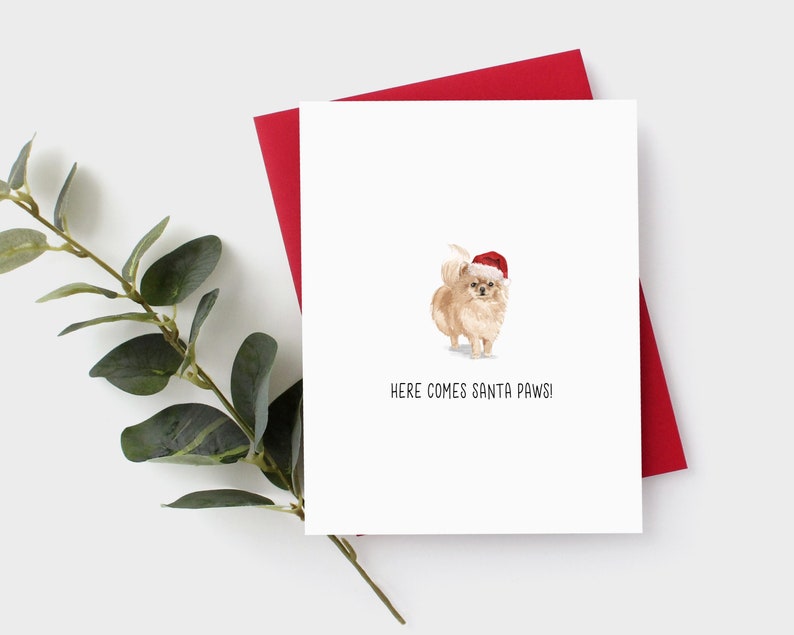 Pomeranian Christmas Card Spitz Pomeranians Dog Card Pomeranian Card Pomeranian Art image 1