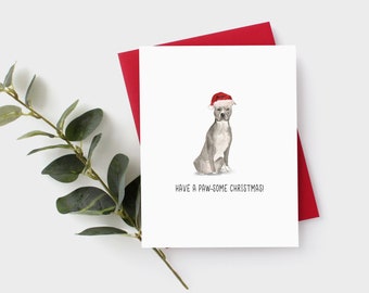 Pitbull Christmas Card - American Staffordshire Terrier - Dog Card - Pitbull Card - Card for Dog Owner