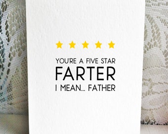 Dad Birthday or Father's Day Card - Card for Dad - Farter Card Dad - funny dad day card - fart humour - farter’s day