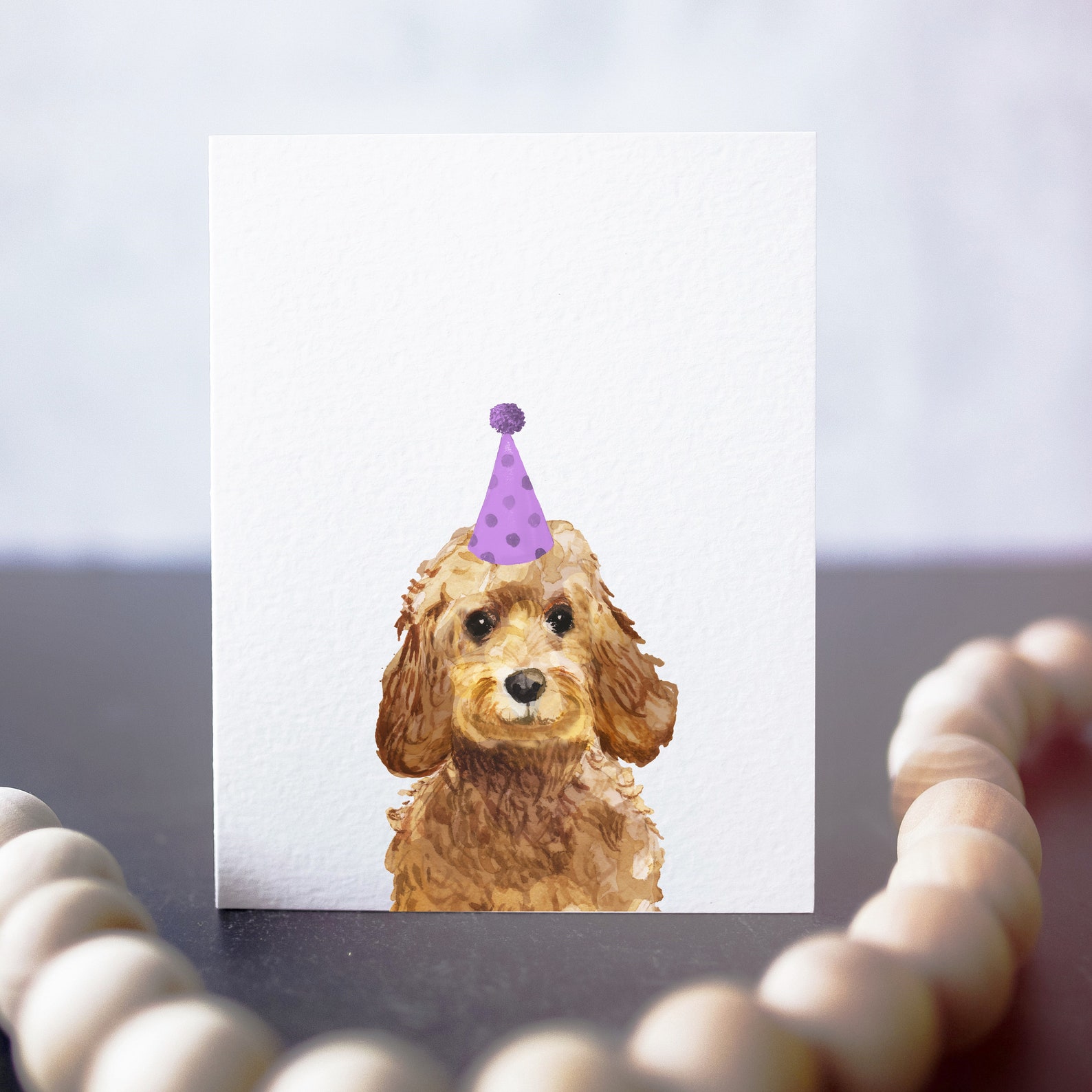thumbnail interactive-video image 1 of Brilliant Daughter Birthday Card - Cockapoo & Cake Design With Gold Foil, Eco-Friendly 1 of 2