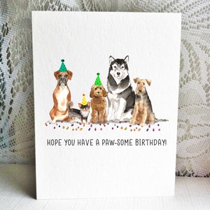 Dog Birthday Card, Boxer, Chihuahua, Cockapoo, Malamute, Airedale Terrier Greeting Card Dog Card image 1