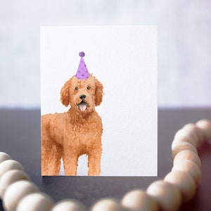 Goldendoodle birthday card, golden doodle art, doodle mom, doodle dad, dog birthday card