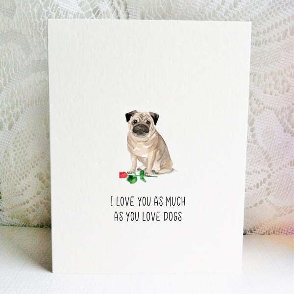 Mops Karte - Mops - Puggies - Hundekarte - Valentinstagskarte