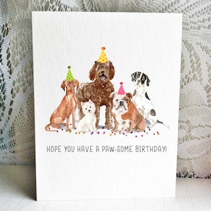 Hund Geburtstagskarte, Vizsla, Westie, Labradoodle, englische Bulldogge, Pointer - Grußkarte - Hundekarte