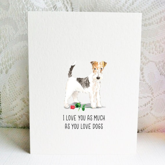 Wire Haired Fox Terrier Dog Card Valentine S Day Card Etsy